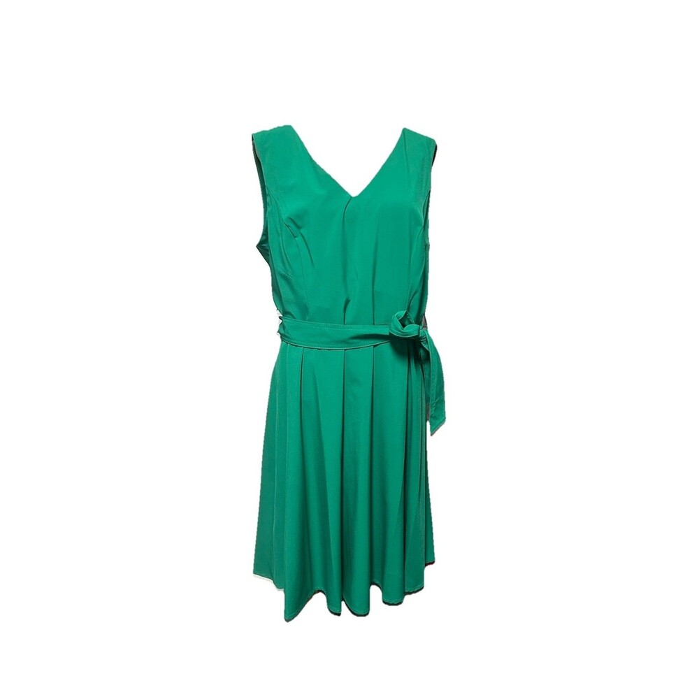 Calvin Klein Sleeveless V-Neck Calf Length Dress, Green Size 12  Whimsical Event
